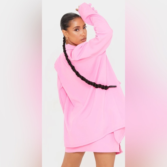 Pretty Little Thing Candy Pink Woven Button Sleeve Detail Blazer - Picture 8 of 9